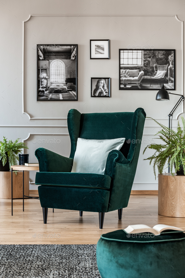 Emerald green chairs in deals living room